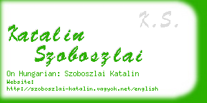 katalin szoboszlai business card